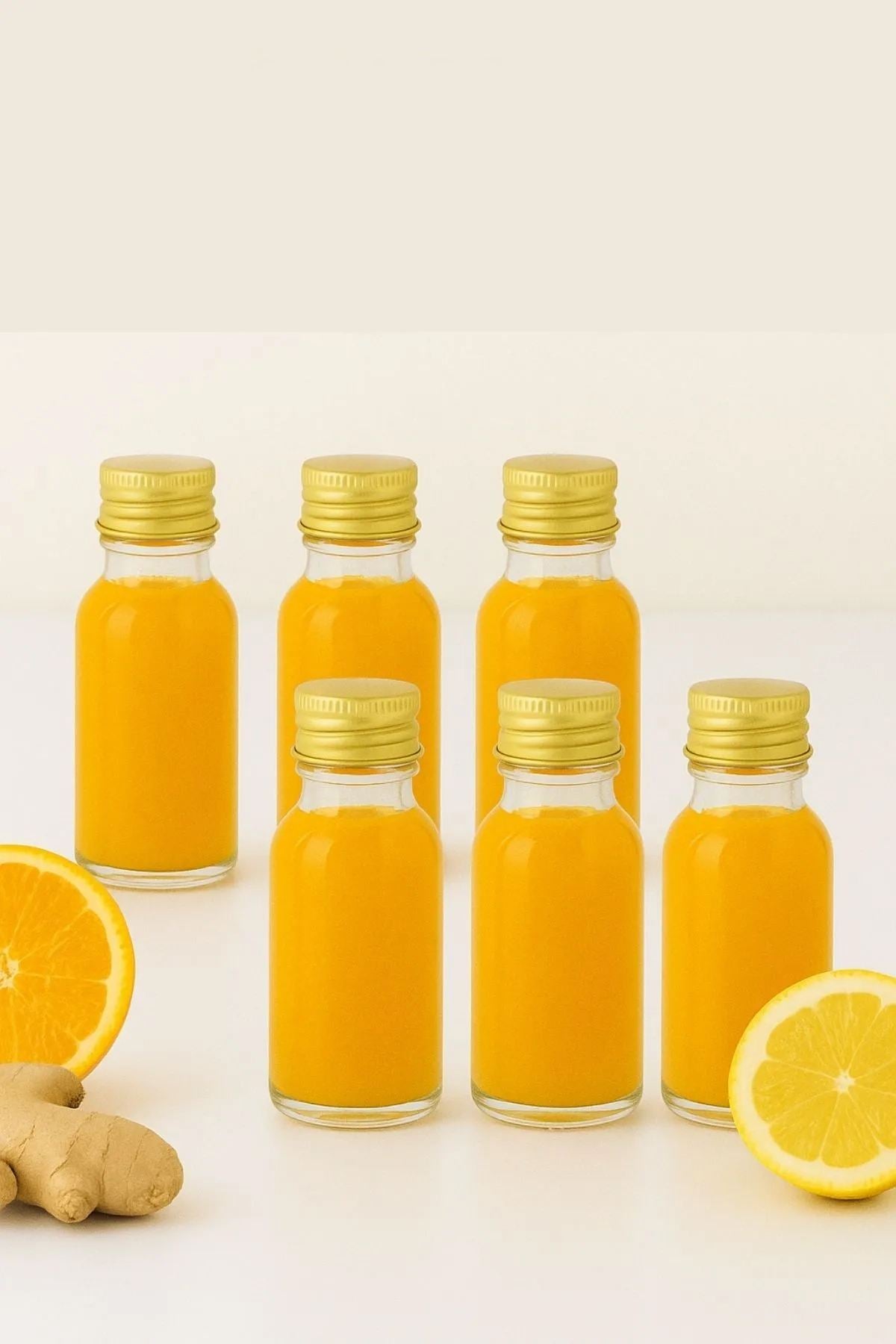 Conjunto de Garrafas de Vidro – 3,3 x 7,8 cm – Transparente e Dourado – Vidro