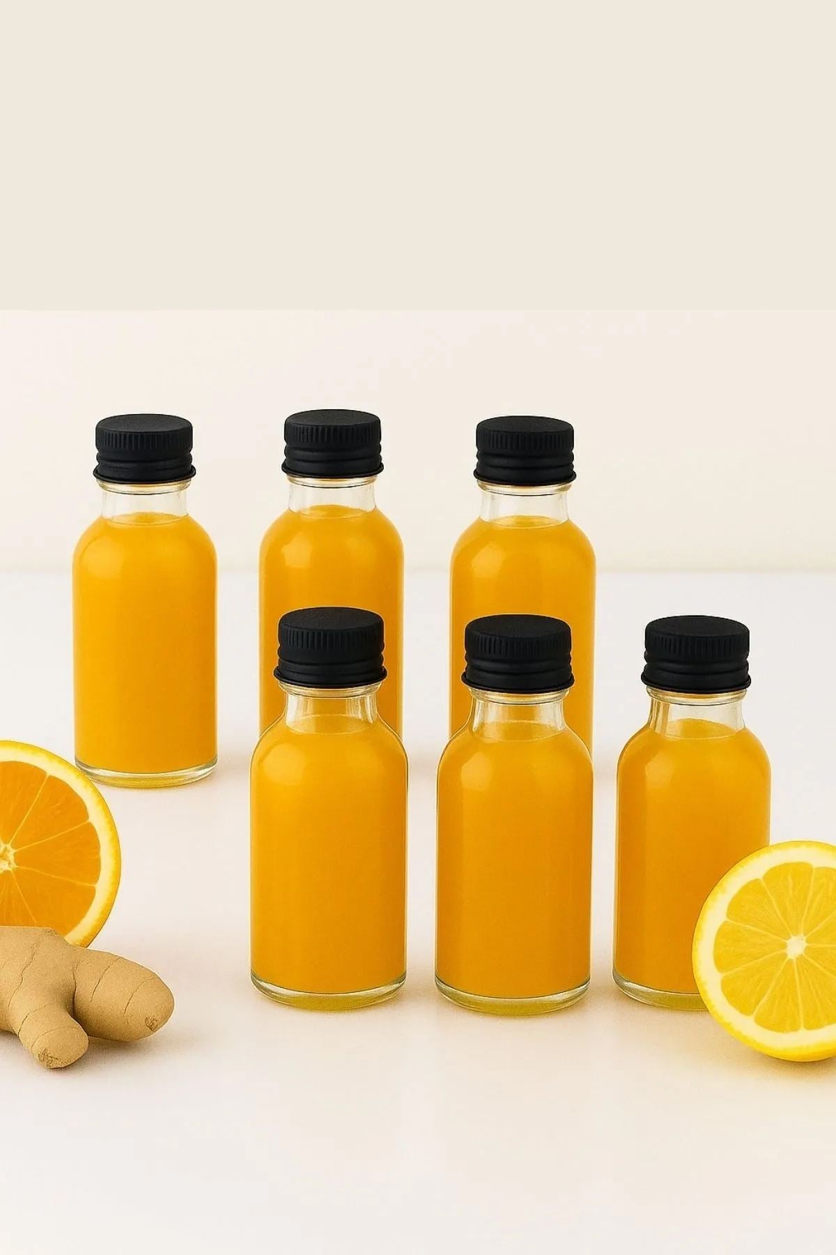 Conjunto de garrafas de vidro – 3,3 x 7,8 cm – Transparente, Preto – Vidro