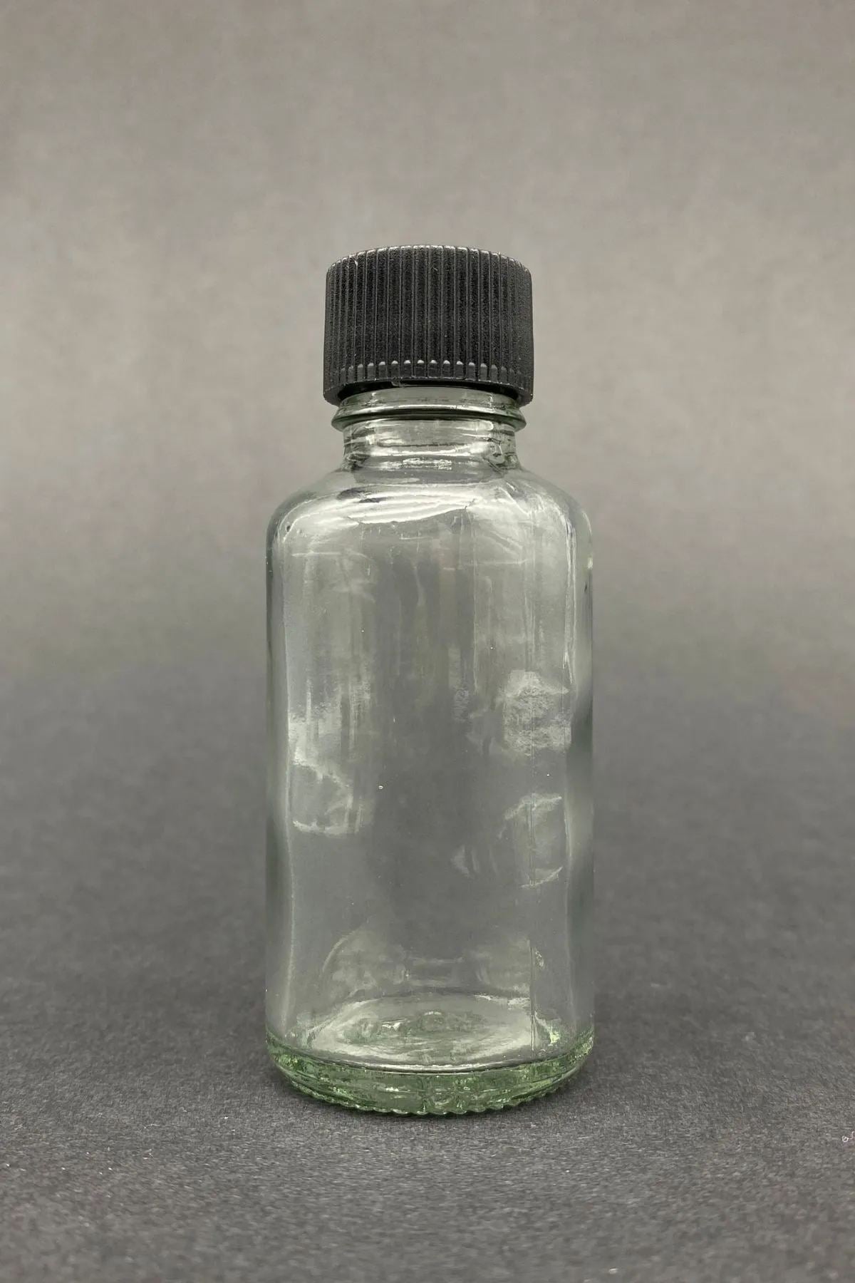 Conjunto de garrafas de vidro – 3,3 x 7,8 cm – Transparente, Preto – Vidro