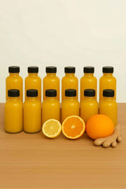 Conjunto de garrafas de vidro – 4,5 x 11 cm / 100 ml – Transparente e Preto