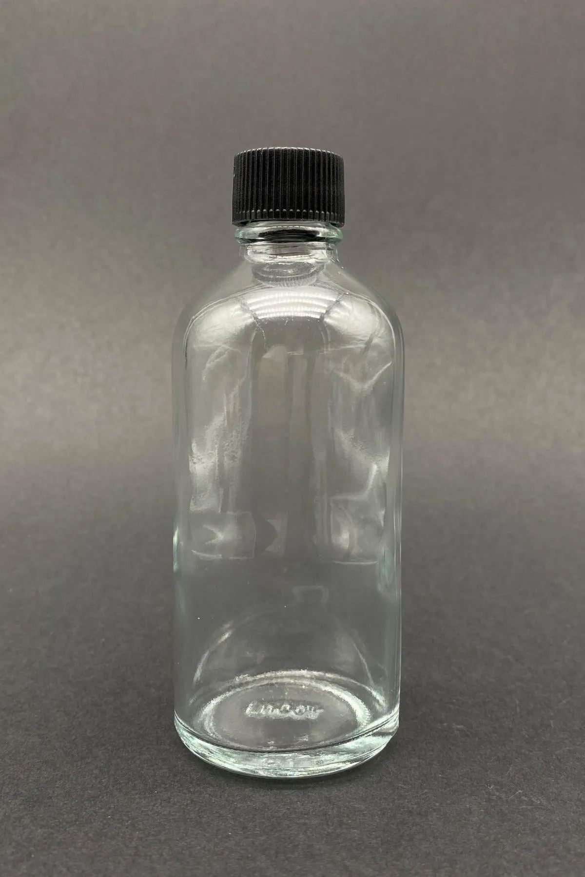 Conjunto de garrafas de vidro – 4,5 x 11 cm / 100 ml – Transparente e Preto