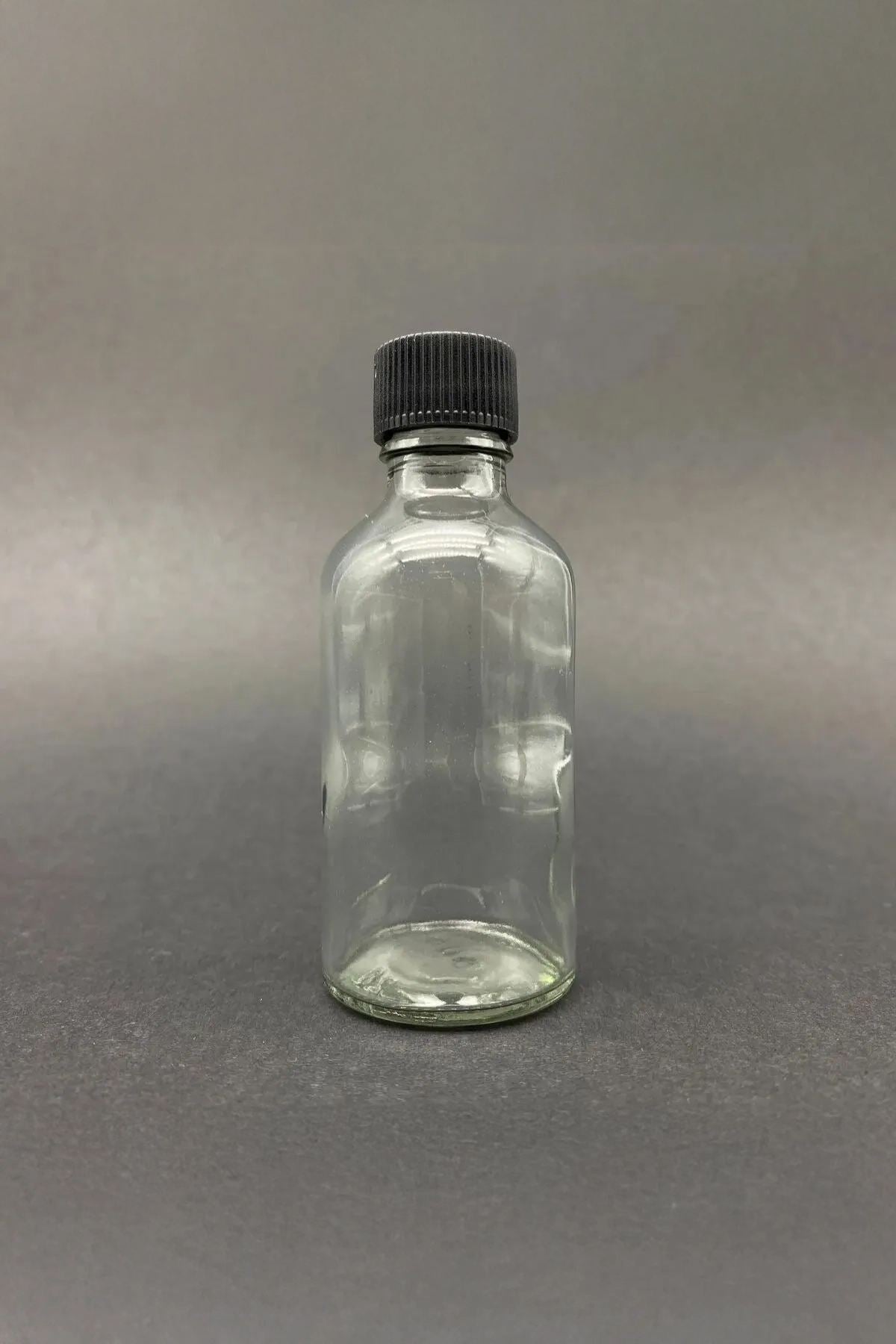 Conjunto de Garrafas de Vidro – 4 x 9 cm – Transparente, Preto