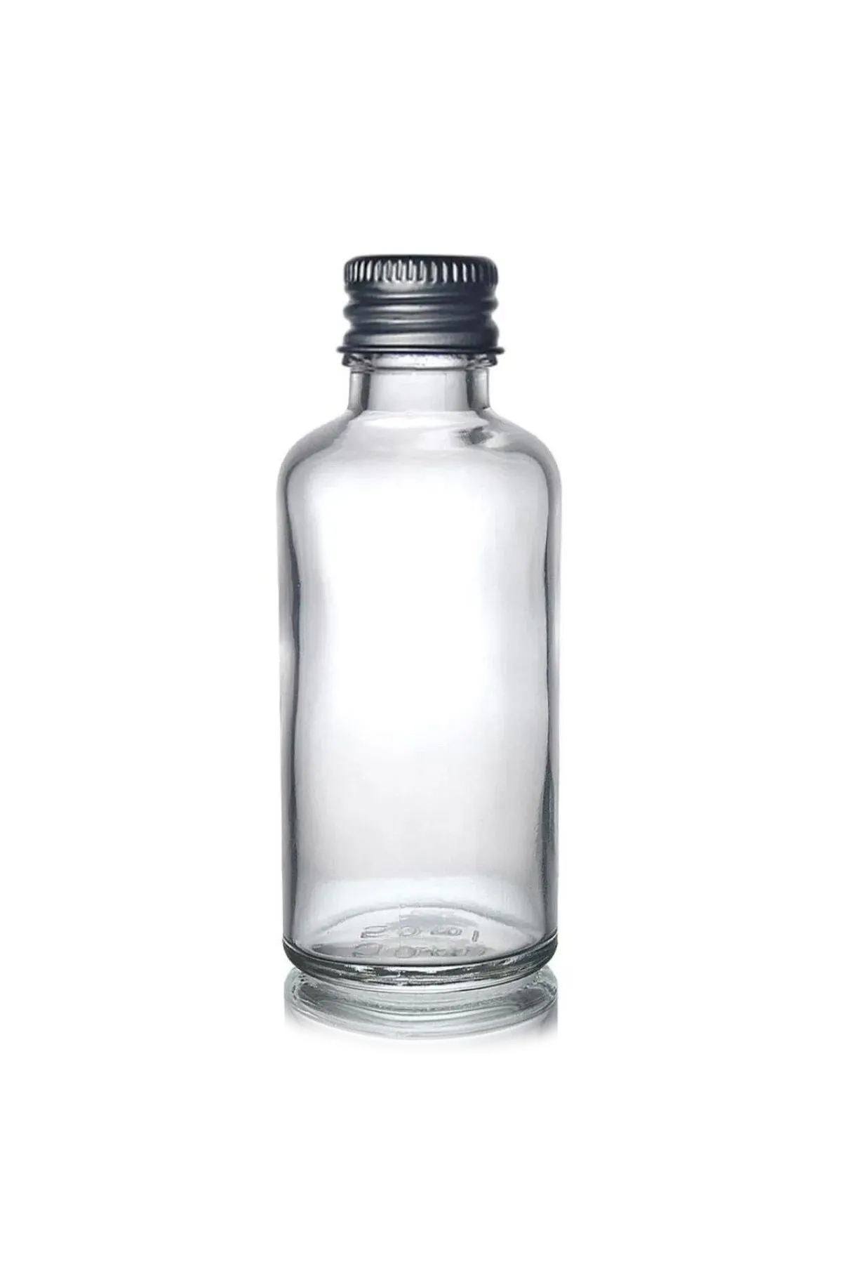 Conjunto de garrafas de vidro – 4 x 9 cm – Transparente e Prata – Vidro