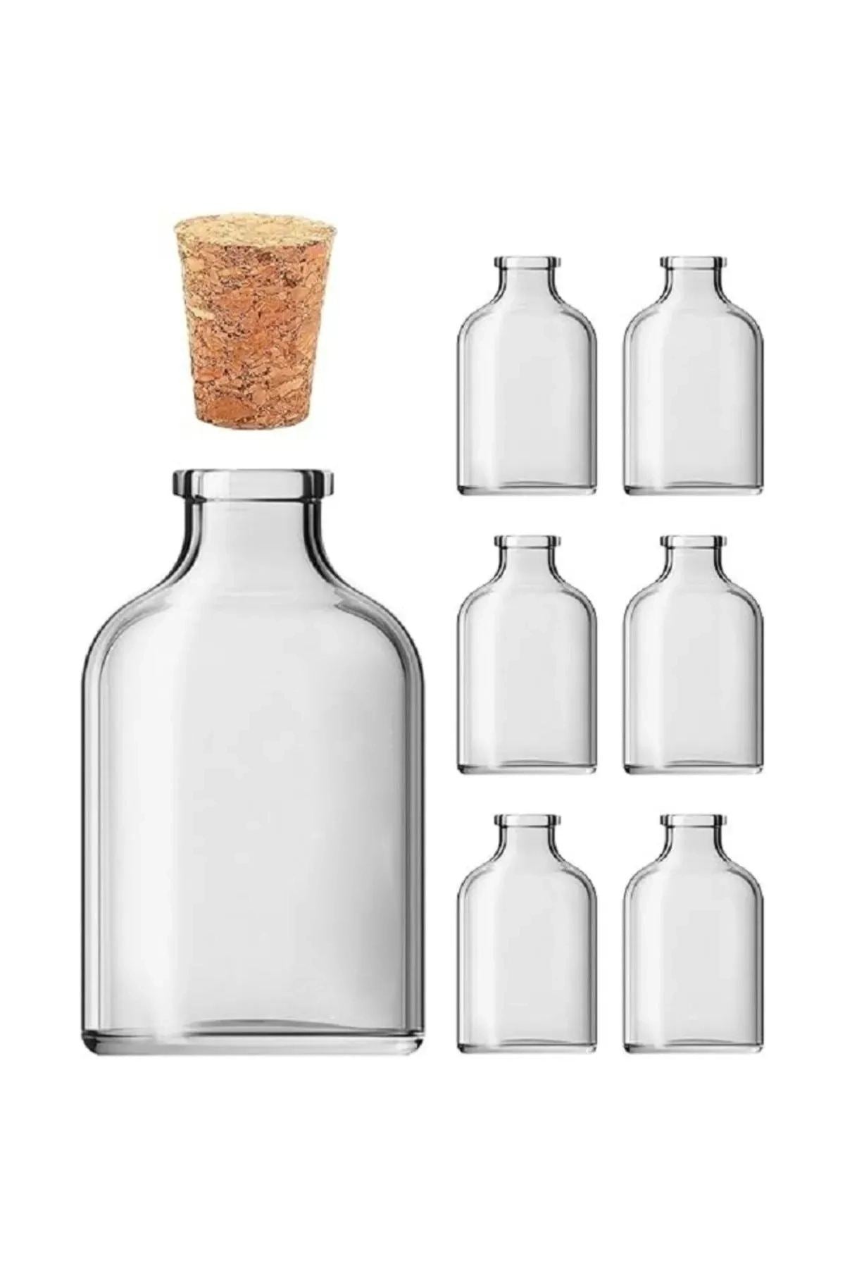 Conjunto de garrafas de vidro – 4 x 7,5 cm – Transparente – Vidro 100%