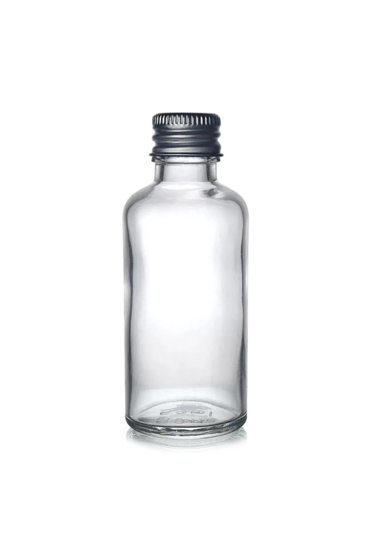 Conjunto de garrafas de vidro – 4 x 9 cm – Transparente e Prata – vidro