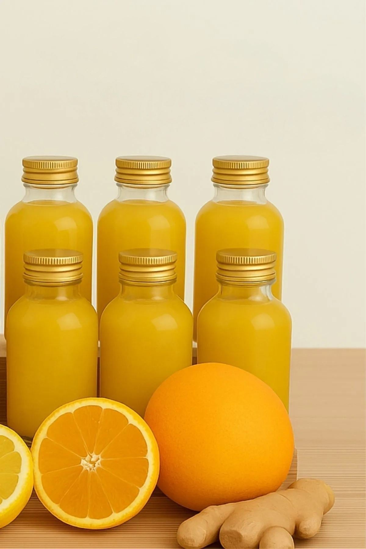 Conjunto de Garrafas de Vidro – 4 x 9 cm – Transparente e Dourado