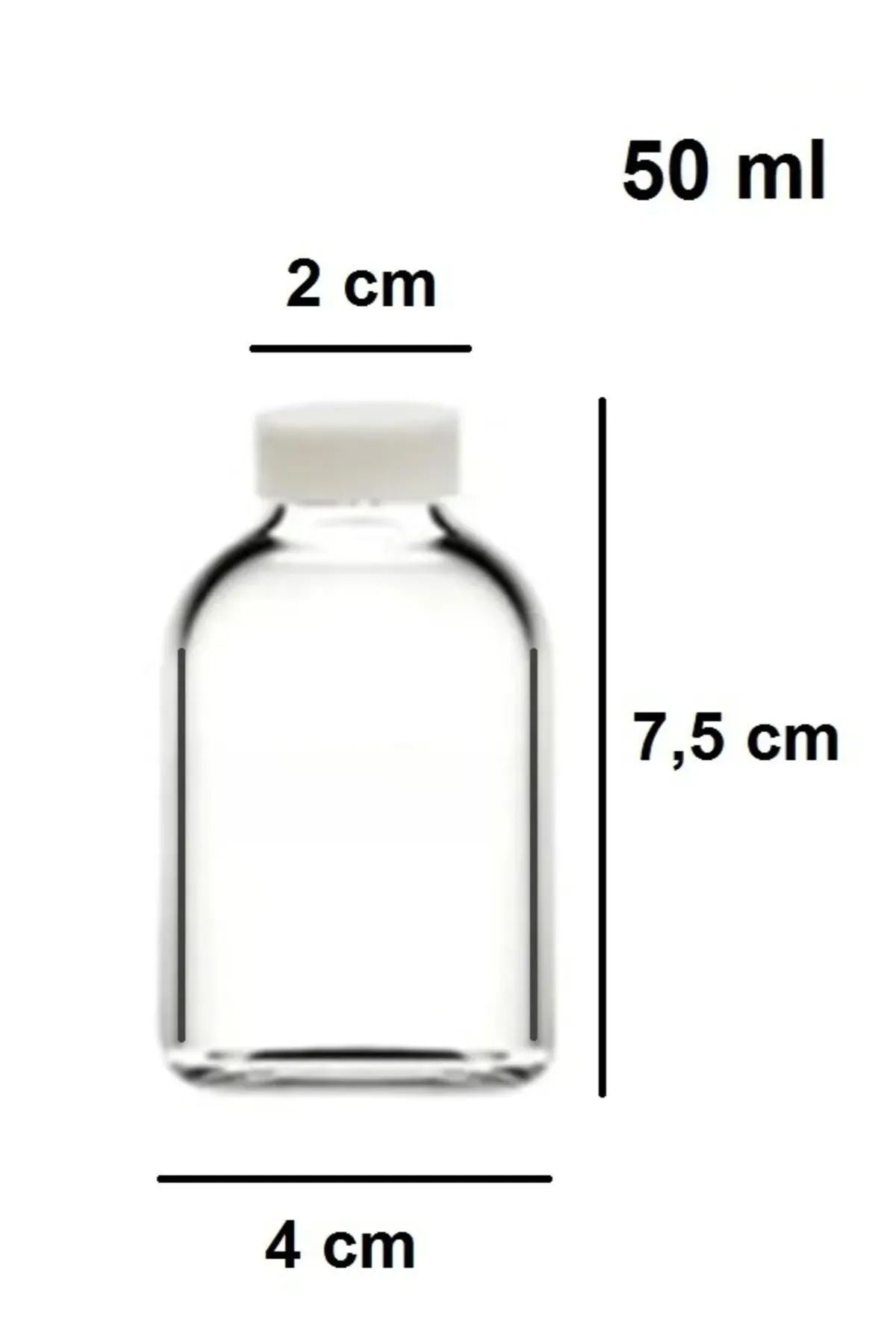 Conjunto de Garrafas de Vidro – 4 x 7,5 cm – Transparente e Branca