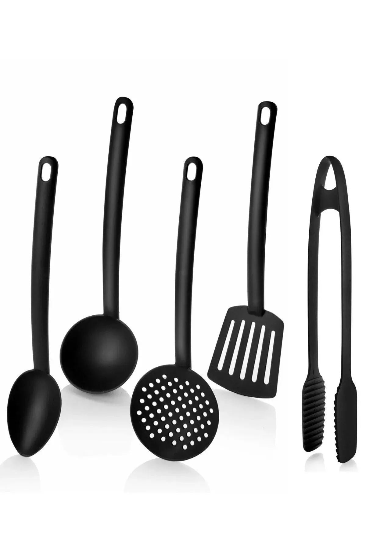 Conjunto de utensílios de cozinha – 30 cm – Preto – Plástico