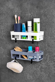 Conjunto de Organizadores de Banheiro – 10,5 x 25 x 6 cm – Antracite – Plástico