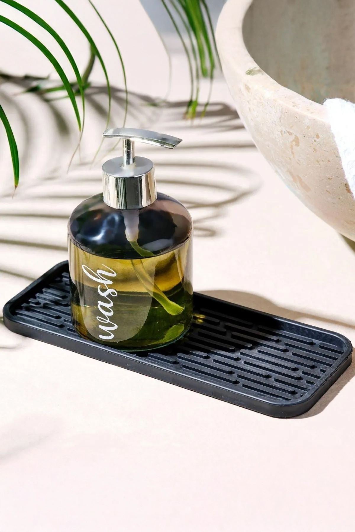 Suporte para Dispenser de Óleo – 23 x 9 x 1 cm – Preto – Silicone