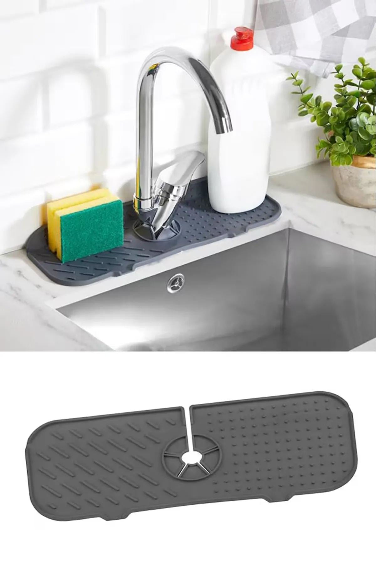 Escorredor de Pratos – 13,5 x 36 cm – Preto – Silicone