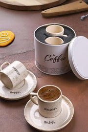 Conjunto de Xícaras de Café – 90 ml – Marrom – Cerâmica