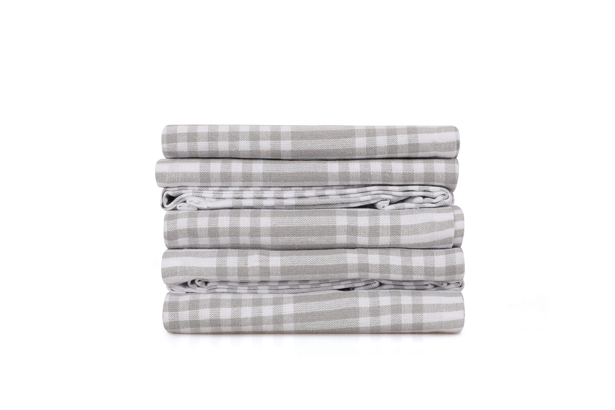 Conjunto de toalhas de banho (10 peças) – 45 x 65 cm – Cinza e Branco – 100% algodão
