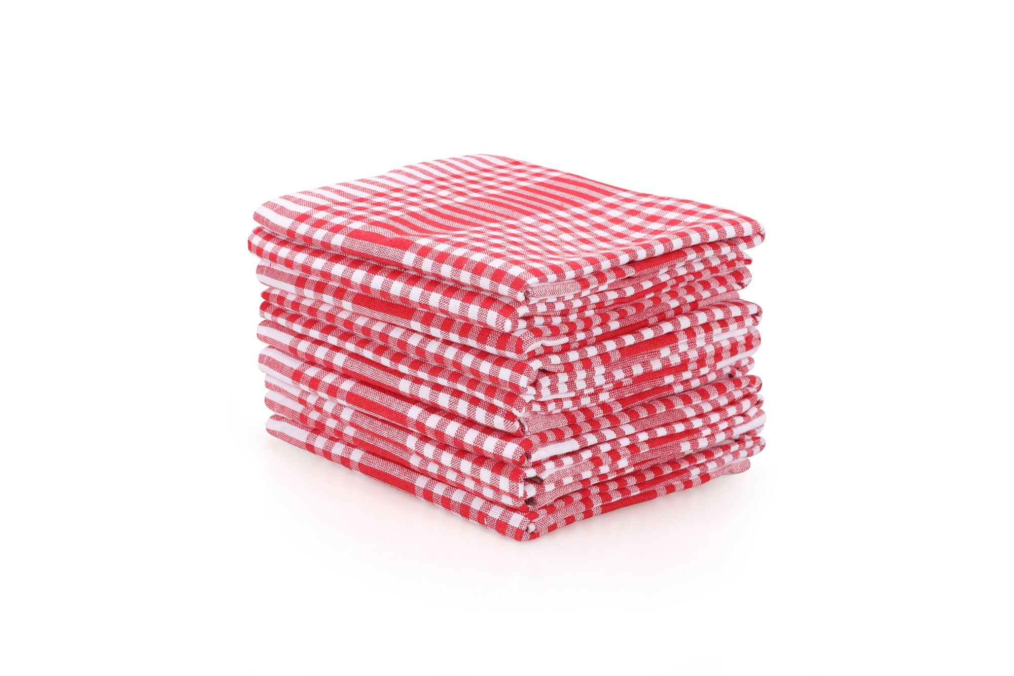 Conjunto de toalhas de rosto (10 peças) – 45 x 65 cm – Vermelho, Branco – 100% algodão