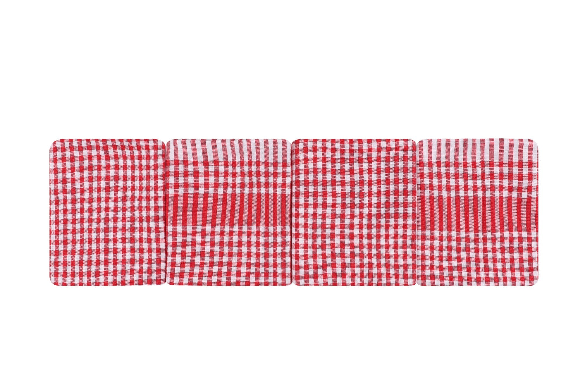 Conjunto de toalhas de rosto (10 peças) – 45 x 65 cm – Vermelho, Branco – 100% algodão