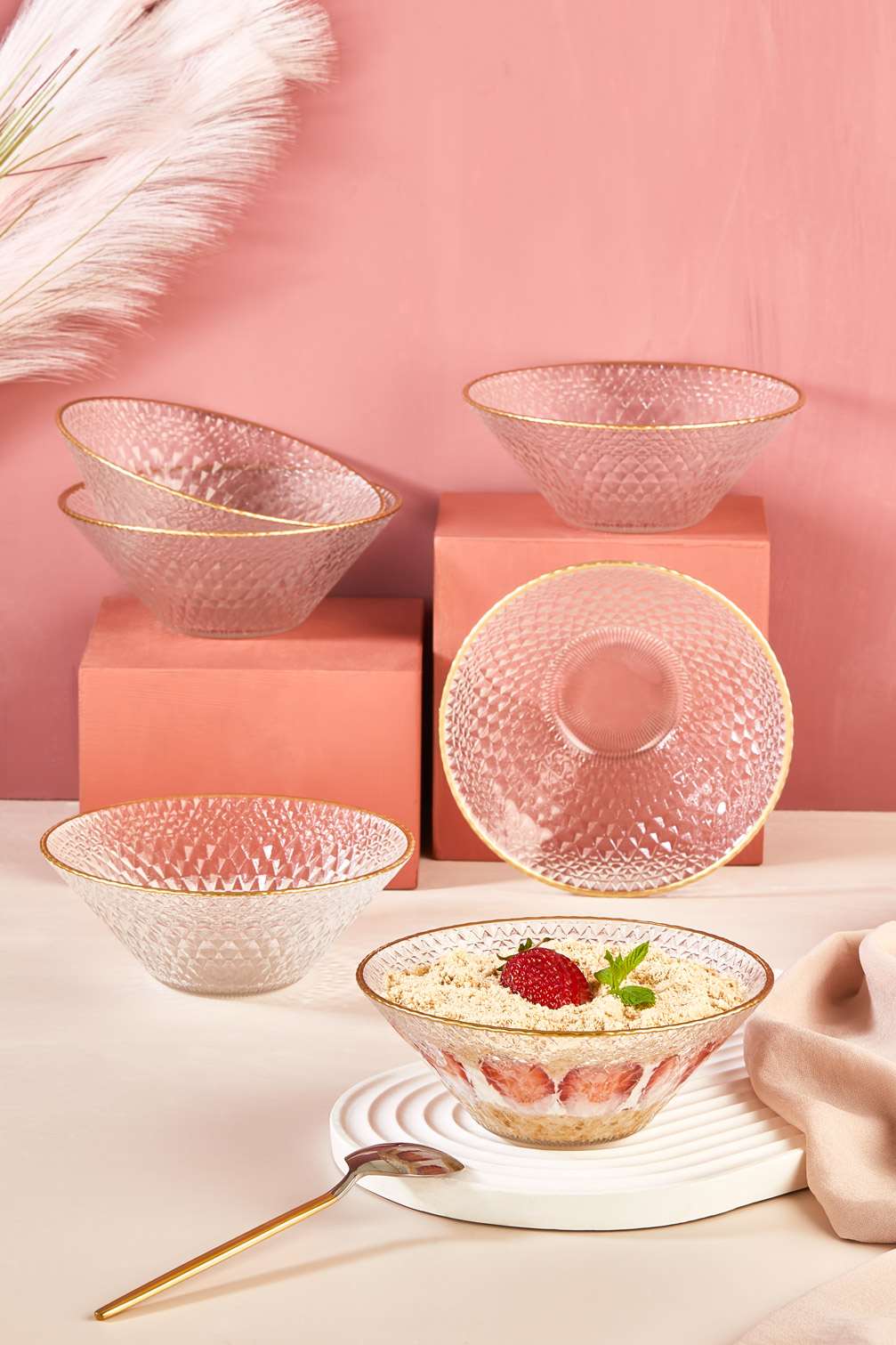 Conjunto de tigelas de vidro – 15 cm – Transparente