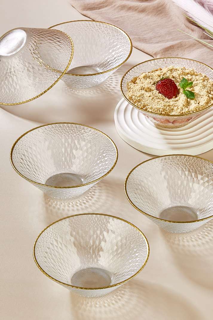 Conjunto de tigelas de vidro – 15 cm – Transparente