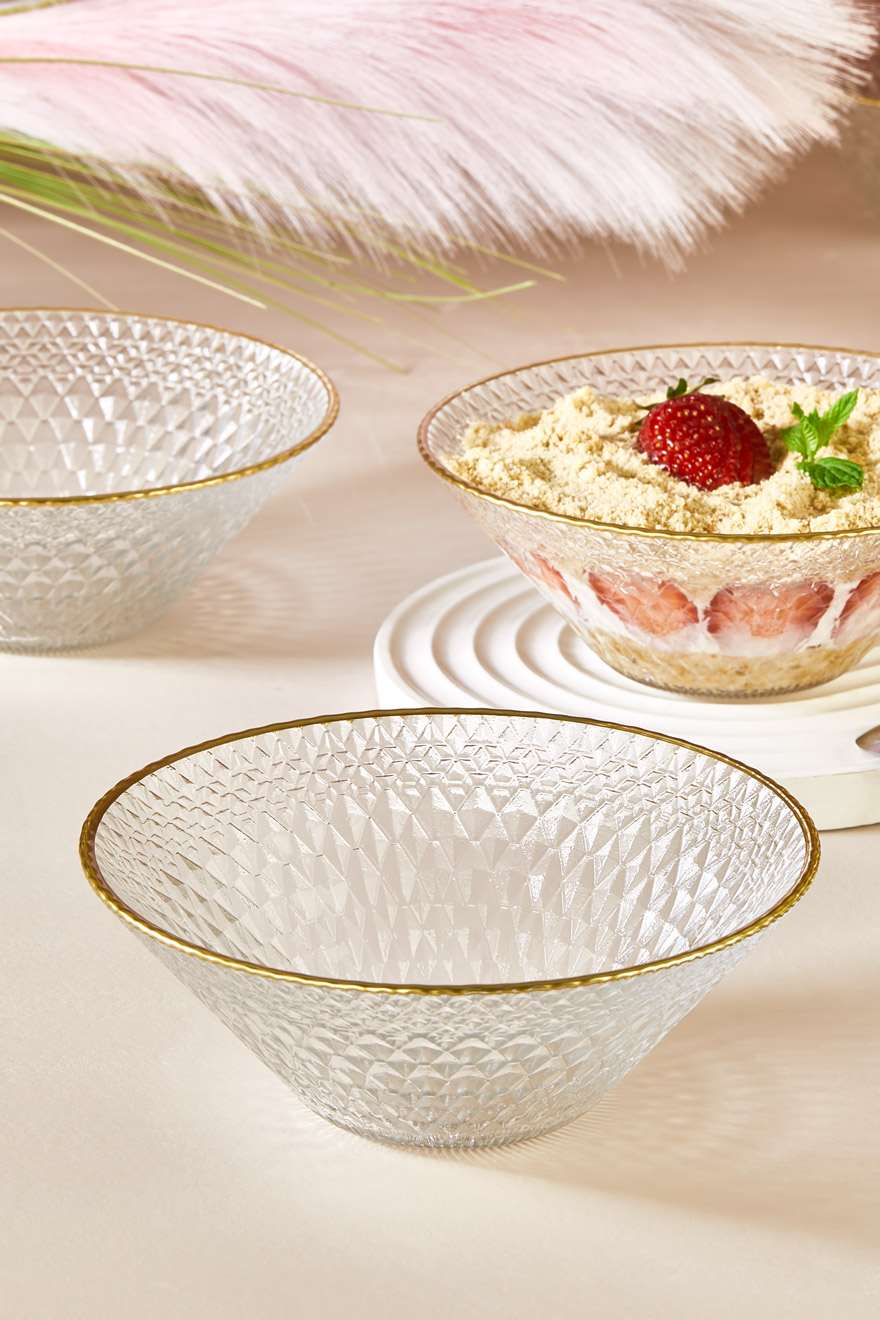 Conjunto de tigelas de vidro – 15 cm – Transparente