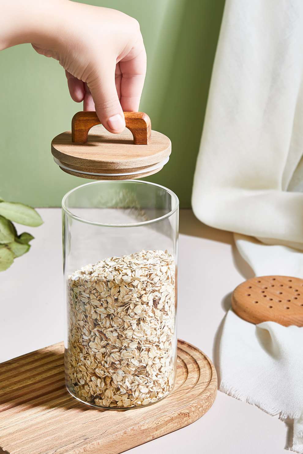 Conjunto de potes de cozinha – 18 x 10 cm – Transparente – Vidro