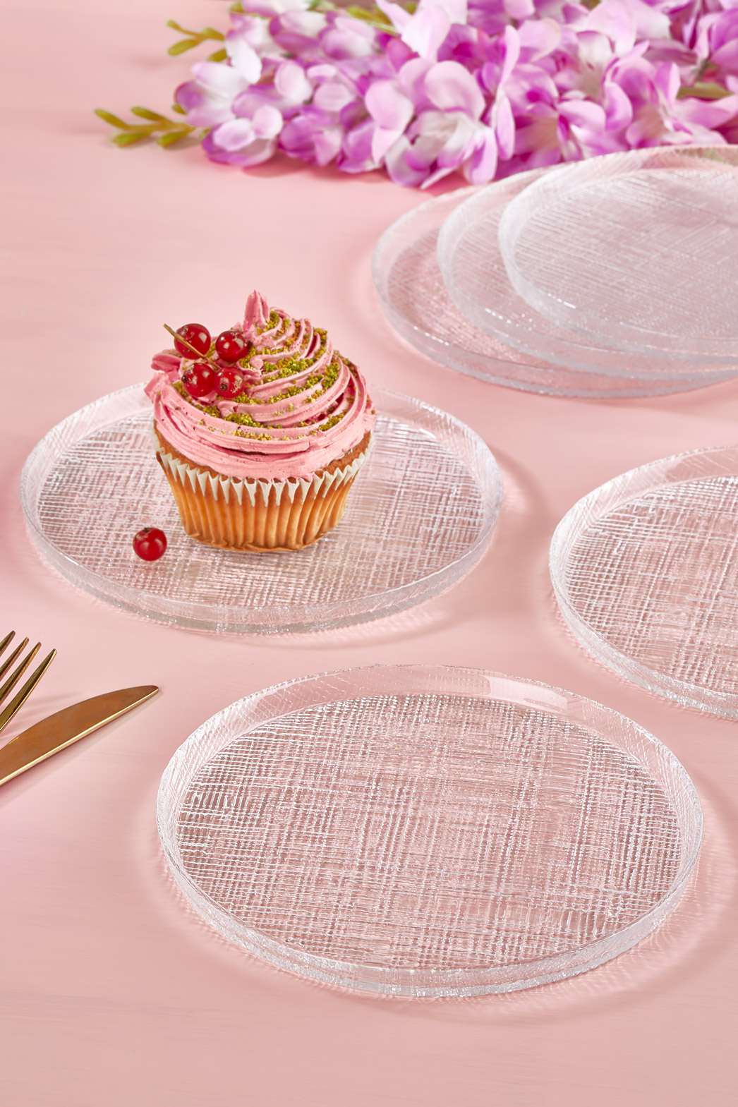 Conjunto de Pratos de Sobremesa – 16 cm – Transparente – Vidro