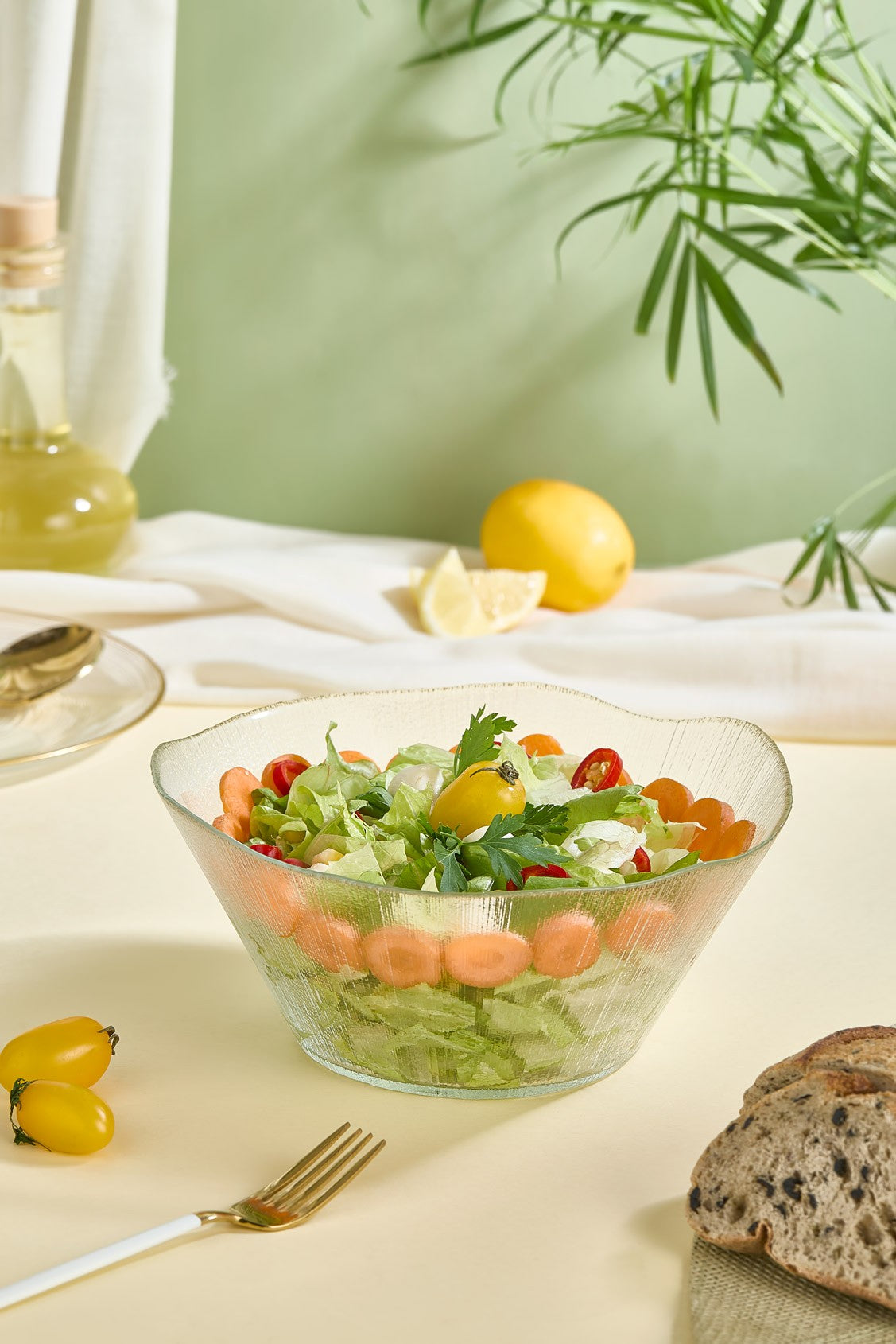 Saladeira de Vidro – 21 cm – Transparente – Vidro