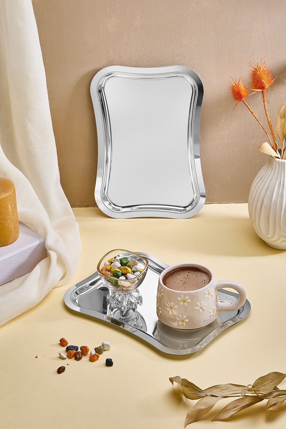 Bandeja de servir (6 peças)-Dikdörtgen-Prata