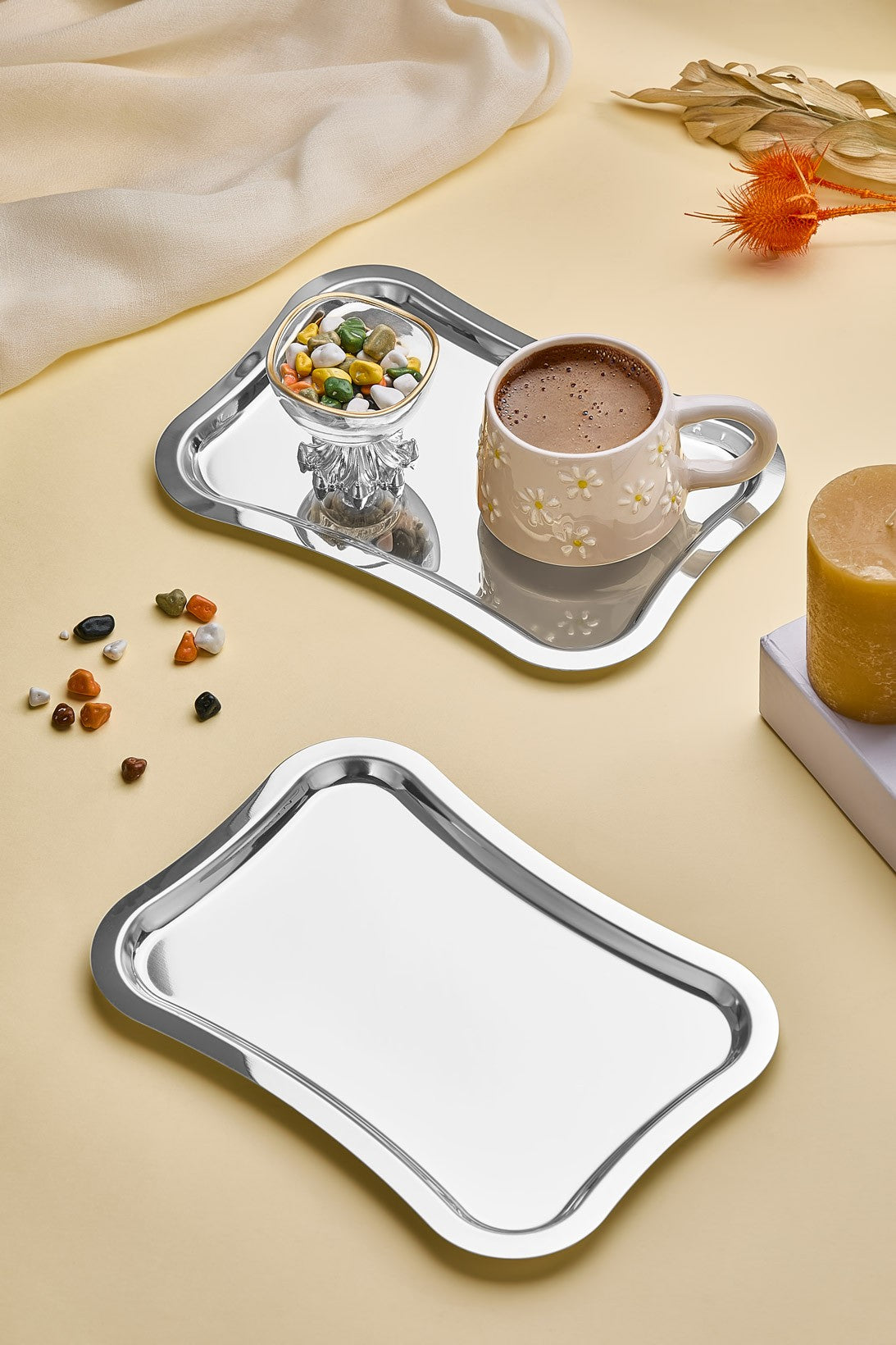 Bandeja de servir (6 peças)-Dikdörtgen-Prata