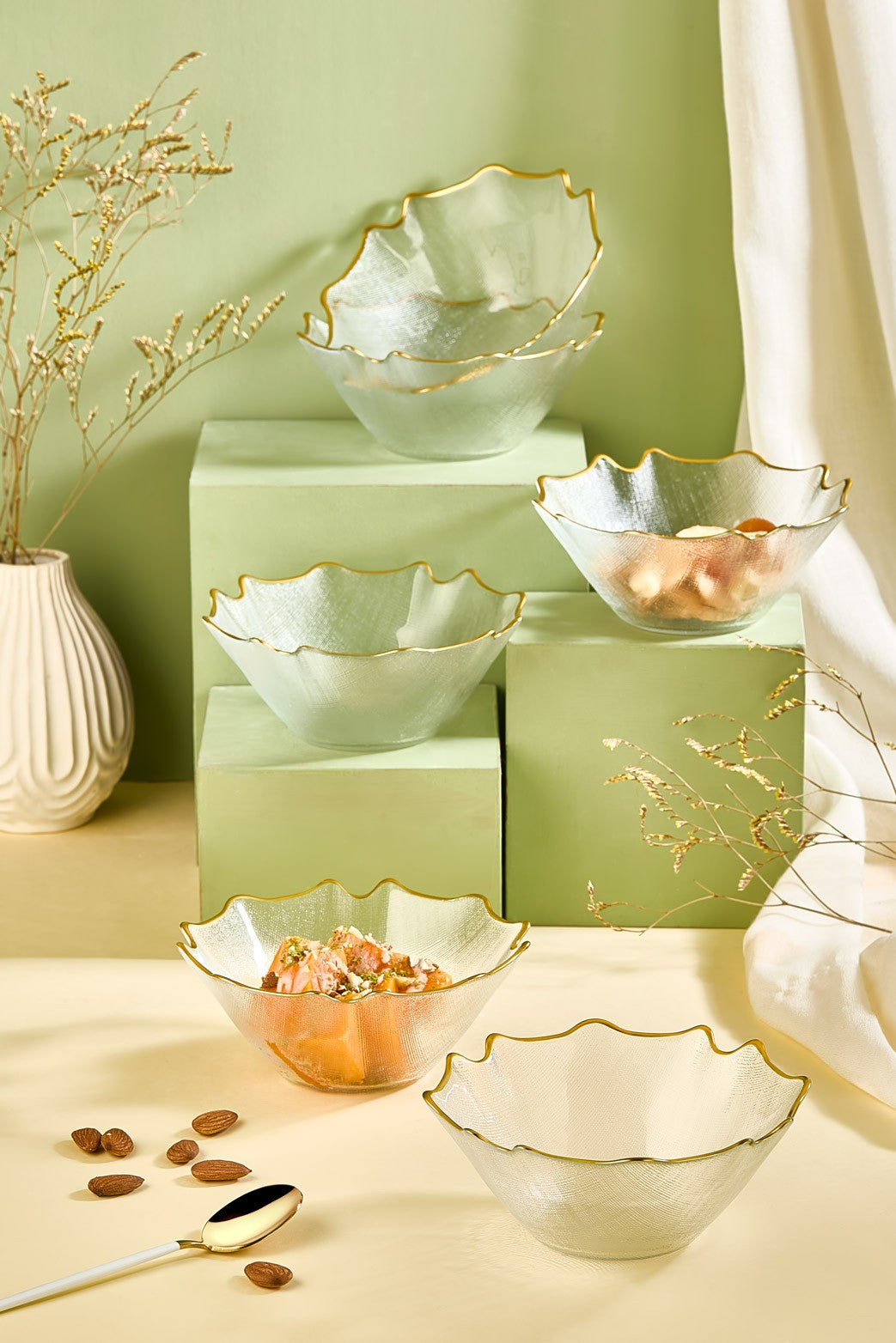 Conjunto de tigelas de vidro – 15 cm – transparente