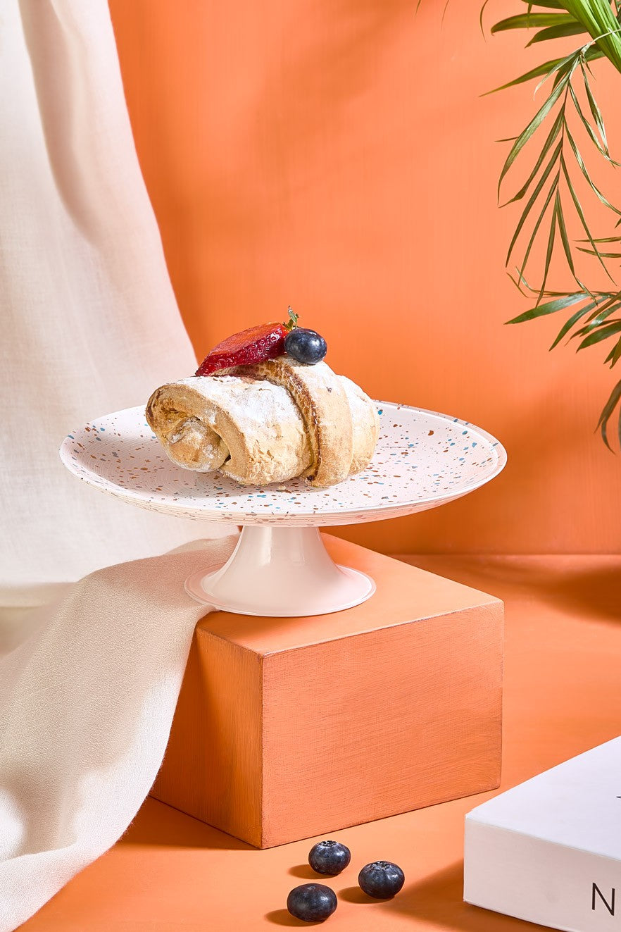 Prato para Servir Bolo – 21 cm – Branco – Vidro