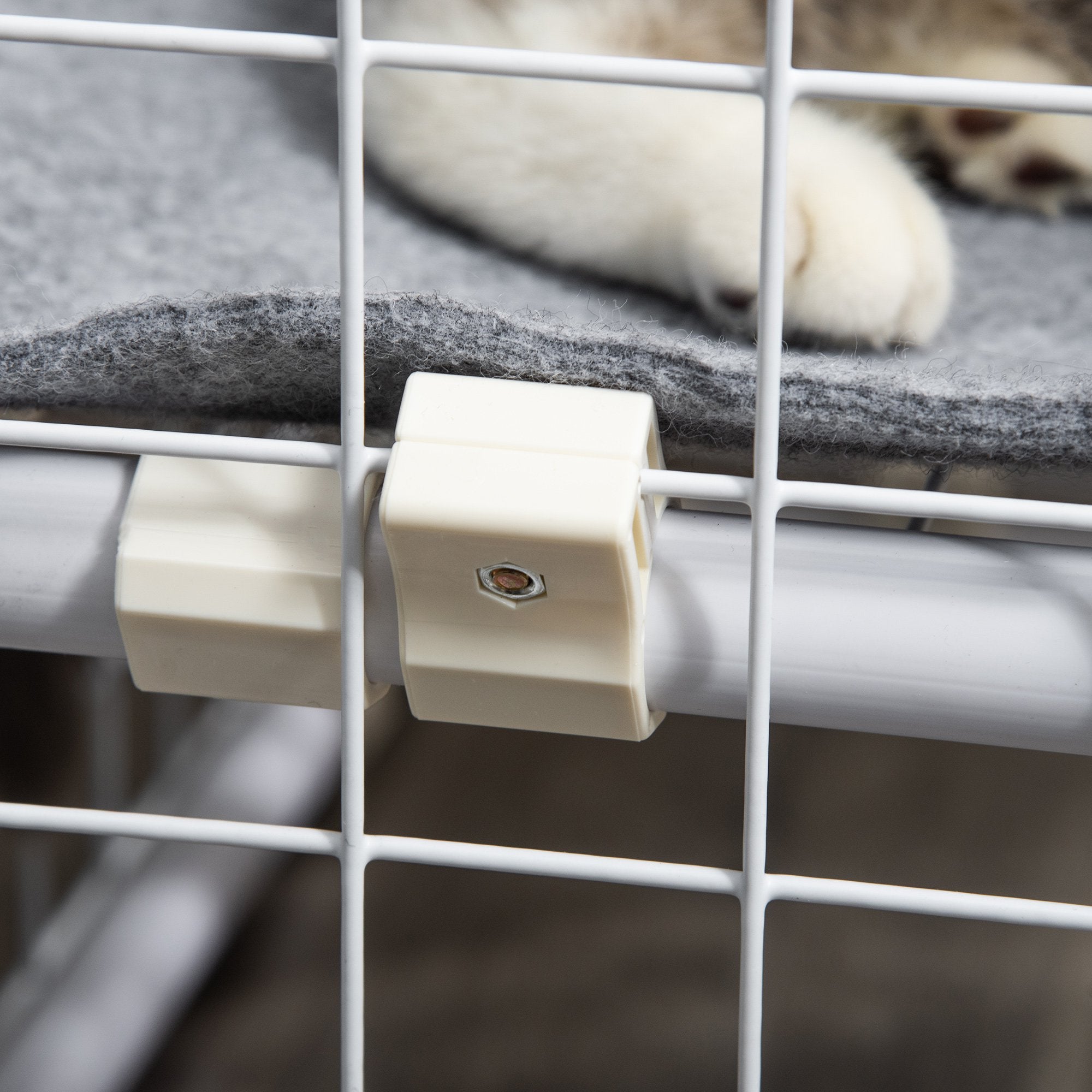 Recinto Modular para Animais de Estimação - 68x68x2.5 cm - Cor Branca