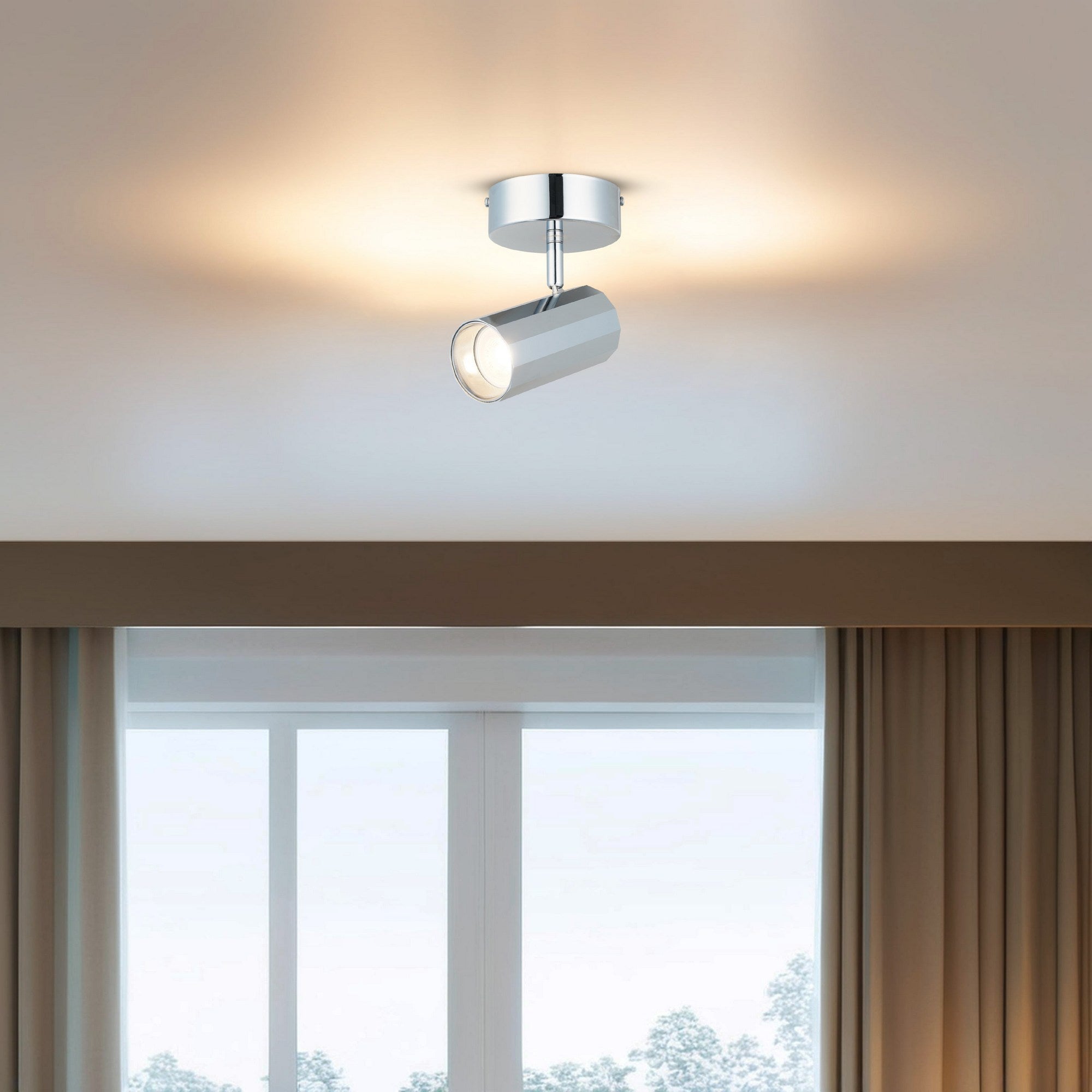 Candeeiro de Teto – 18 cm – Cromado – Metal