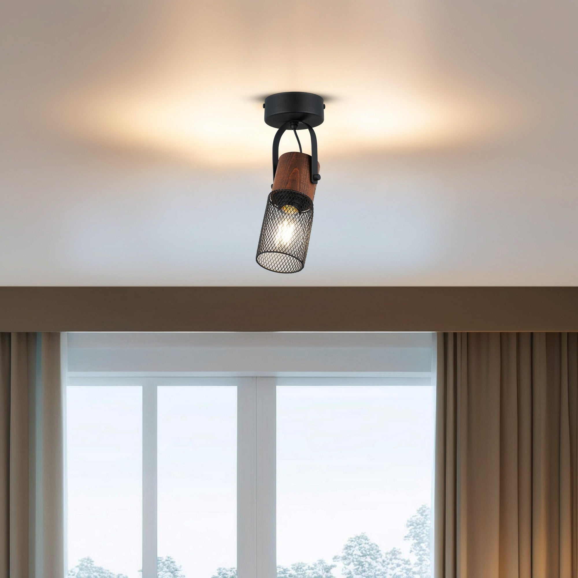 Candeeiro de Teto – 27 cm – Preto – Metal