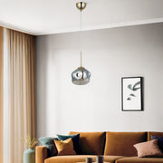 Candeeiro de Teto - Ø18 cm - Ouro - Metal com vidro