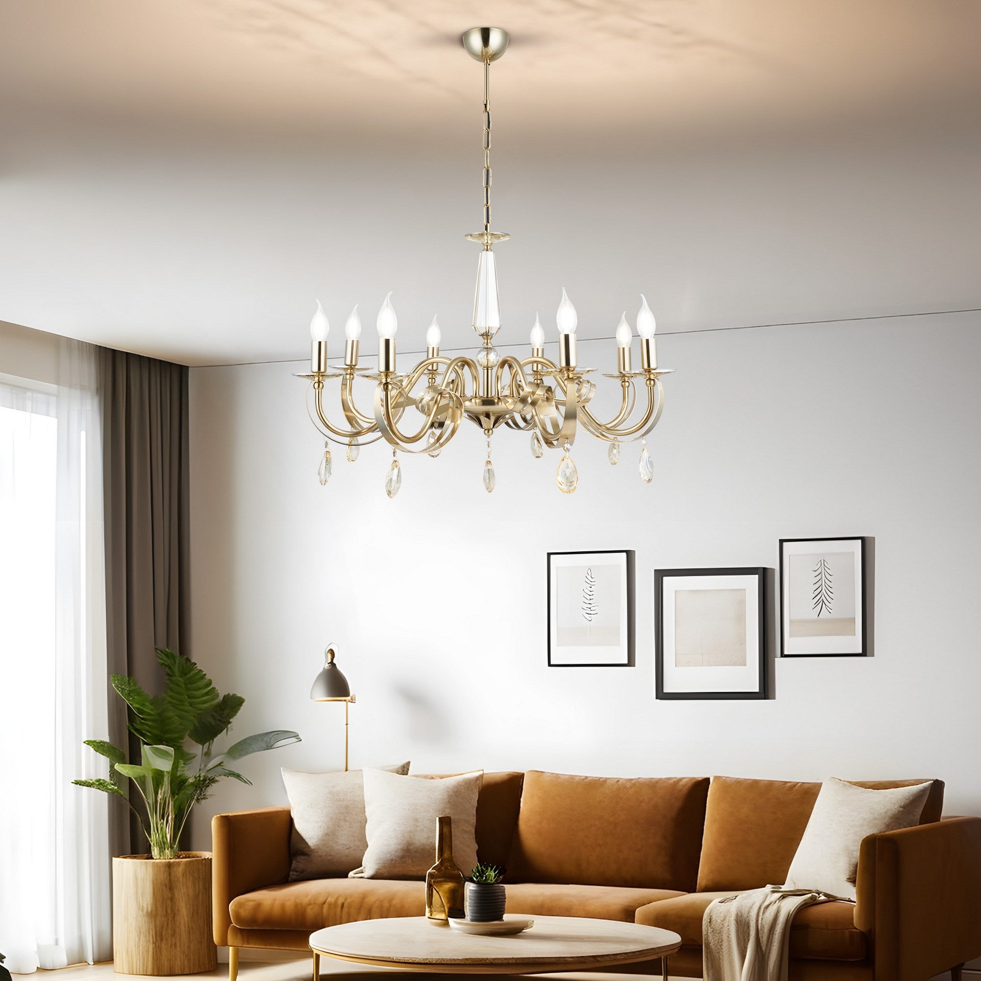 Candeeiro de Teto – 54-92 cm – Cor antiquação – Metal