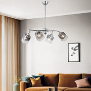 Candeeiro de Teto – Altura ajustável 57-80 cm – Cromo – Metal e vidro