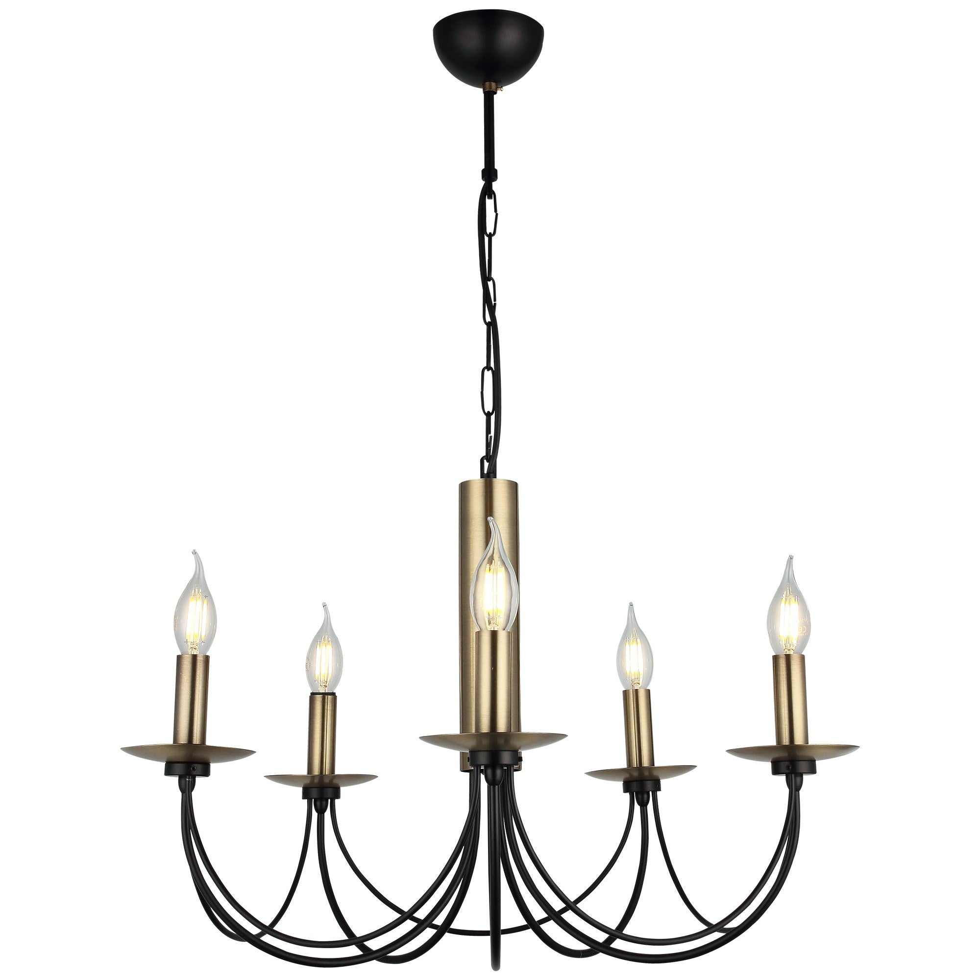 Candeeiro de Teto – 62-80 cm – Preto – Metal