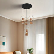 Candeeiro de Teto - 50 a 172 cm - Laca Antiquada - Metal e Madeira