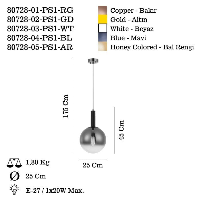 Candeeiro de Teto – 80-170 cm – Laca Antiga – Metal e Vidro
