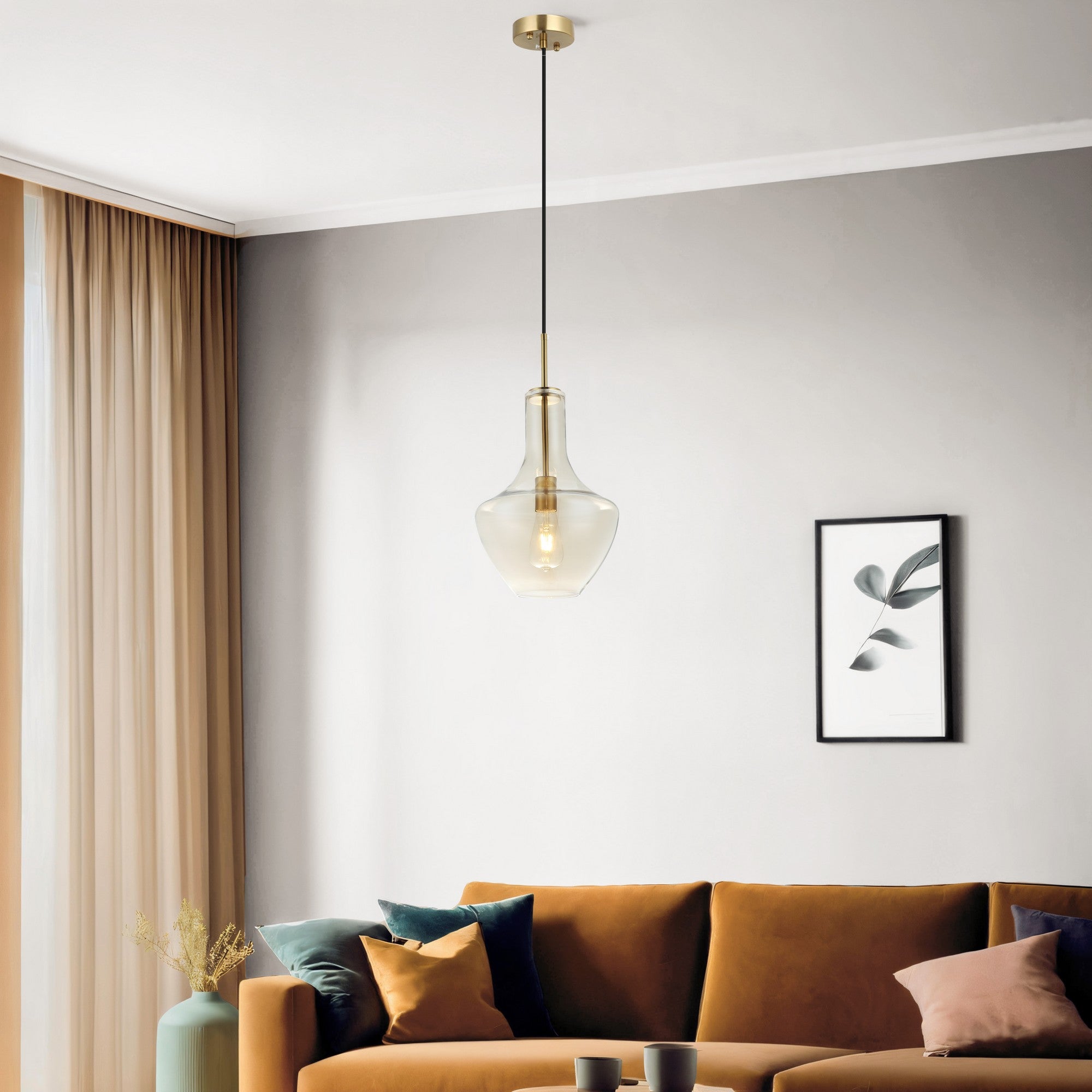 Candeeiro de Teto – Ø27cm – Laca Antiga – Metal com Vidro