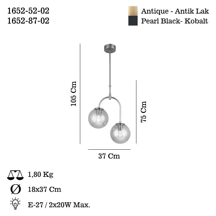 Candeeiro de Teto – Ø18 h: 16,5 cm – Laca Antiga – Metal