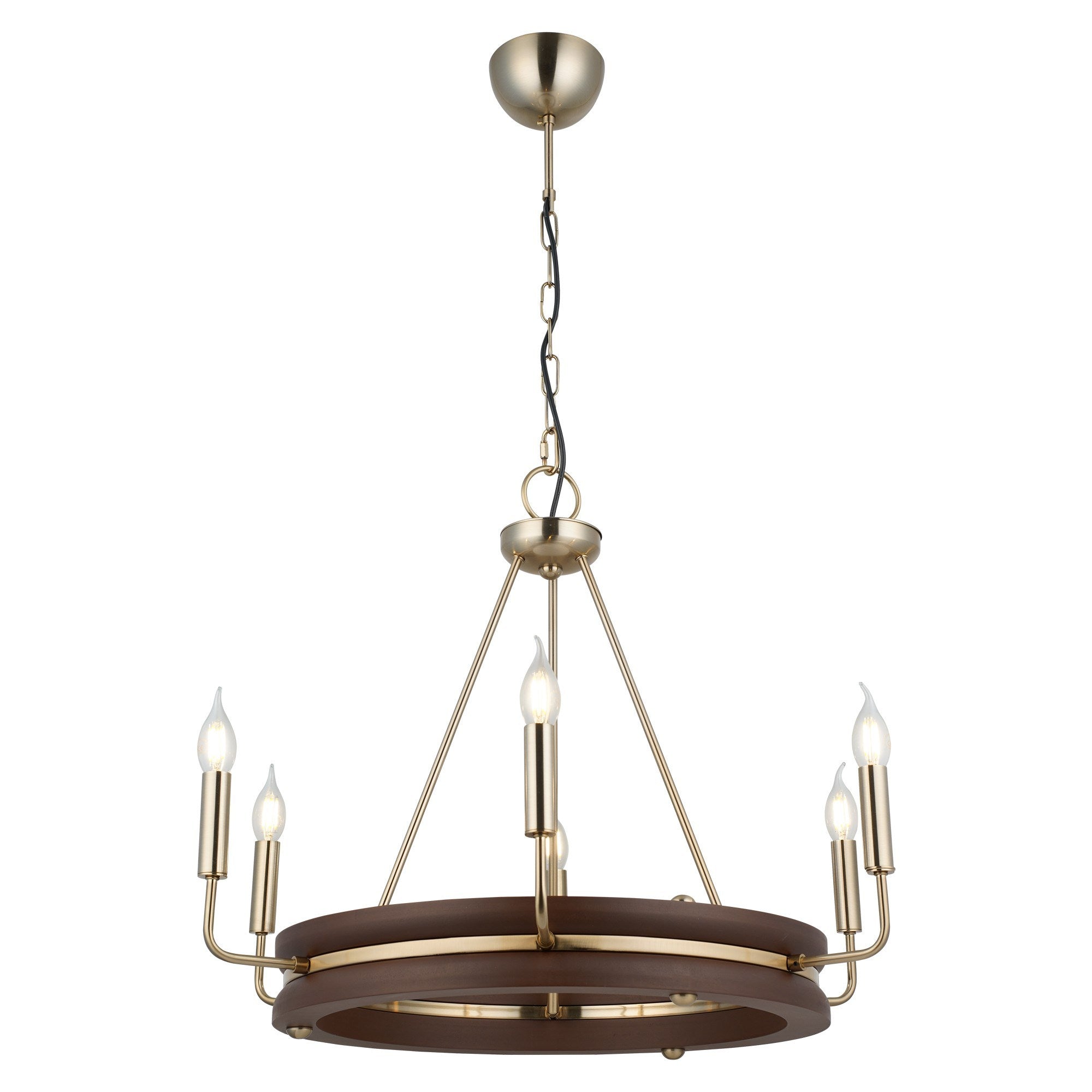 Candeeiro de Teto – 60-100 cm – Laca Antiga – Metal e Madeira