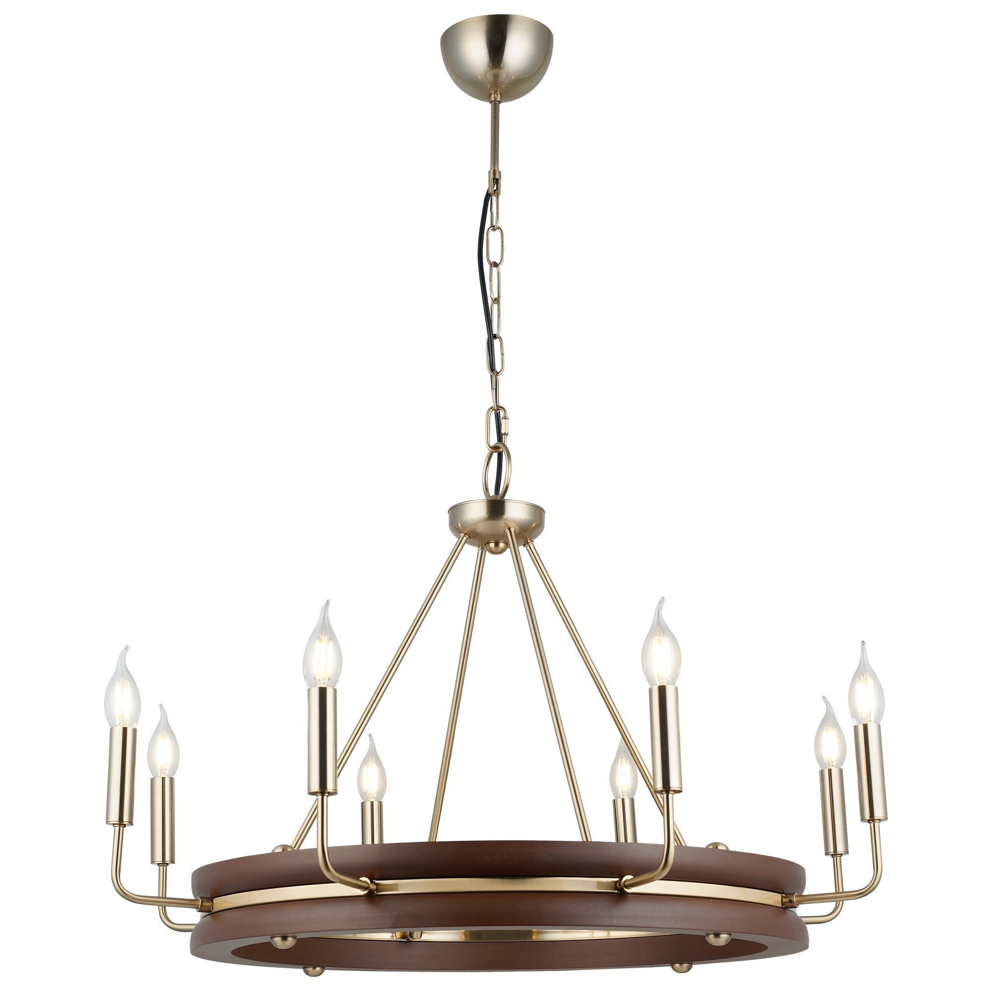Candeeiro de Teto – 60-106 cm – Laca Antiga – Metal e Madeira