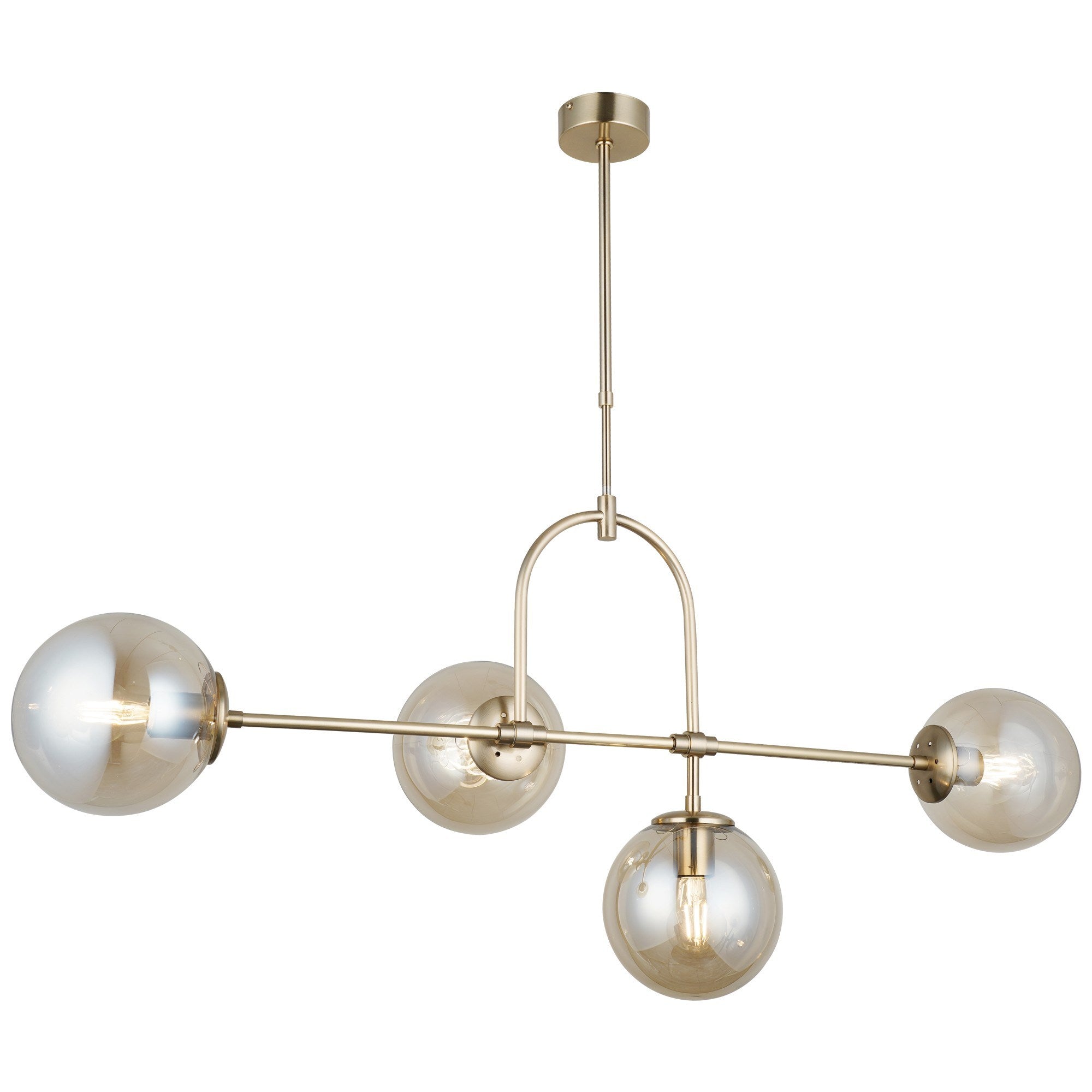 Candeeiro de Teto – 85-115 cm – Laca Antiga – Metal e Vidro