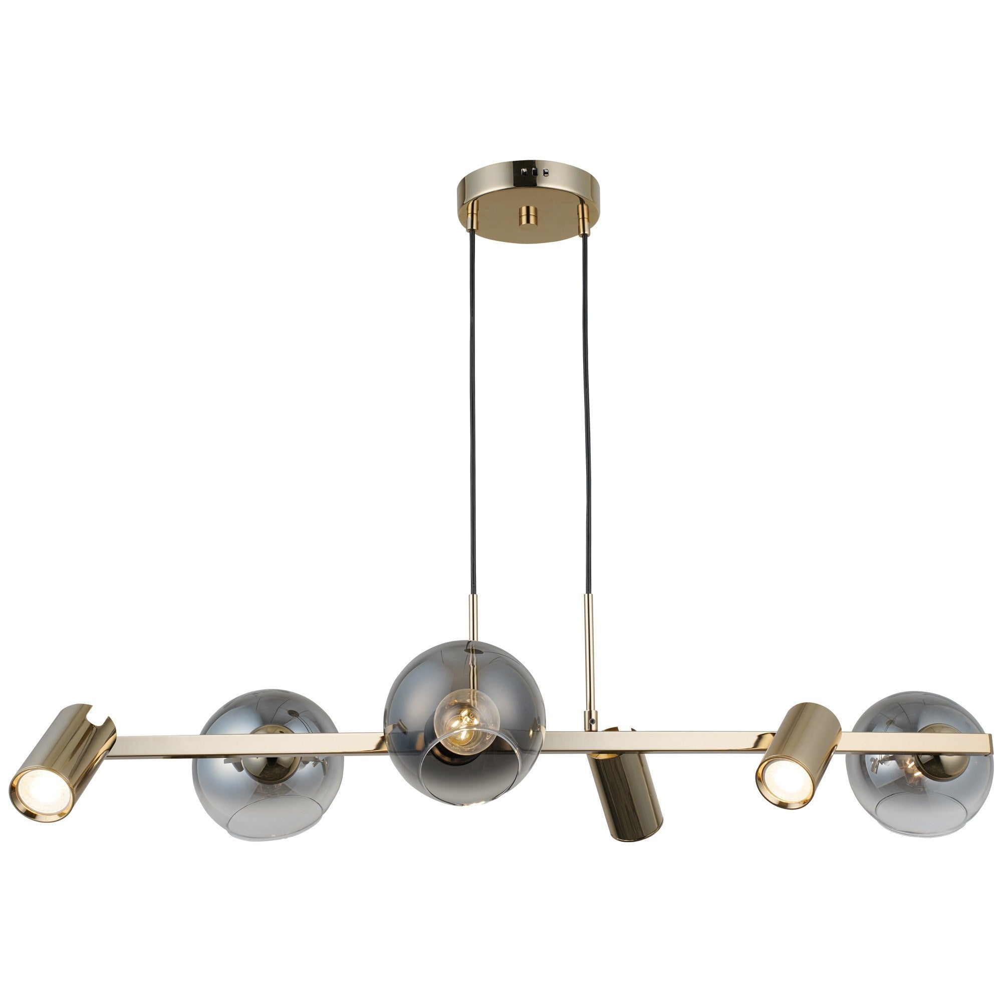 Candeeiro de Teto – 30-110 cm – Laca Antiga – Metal com vidro