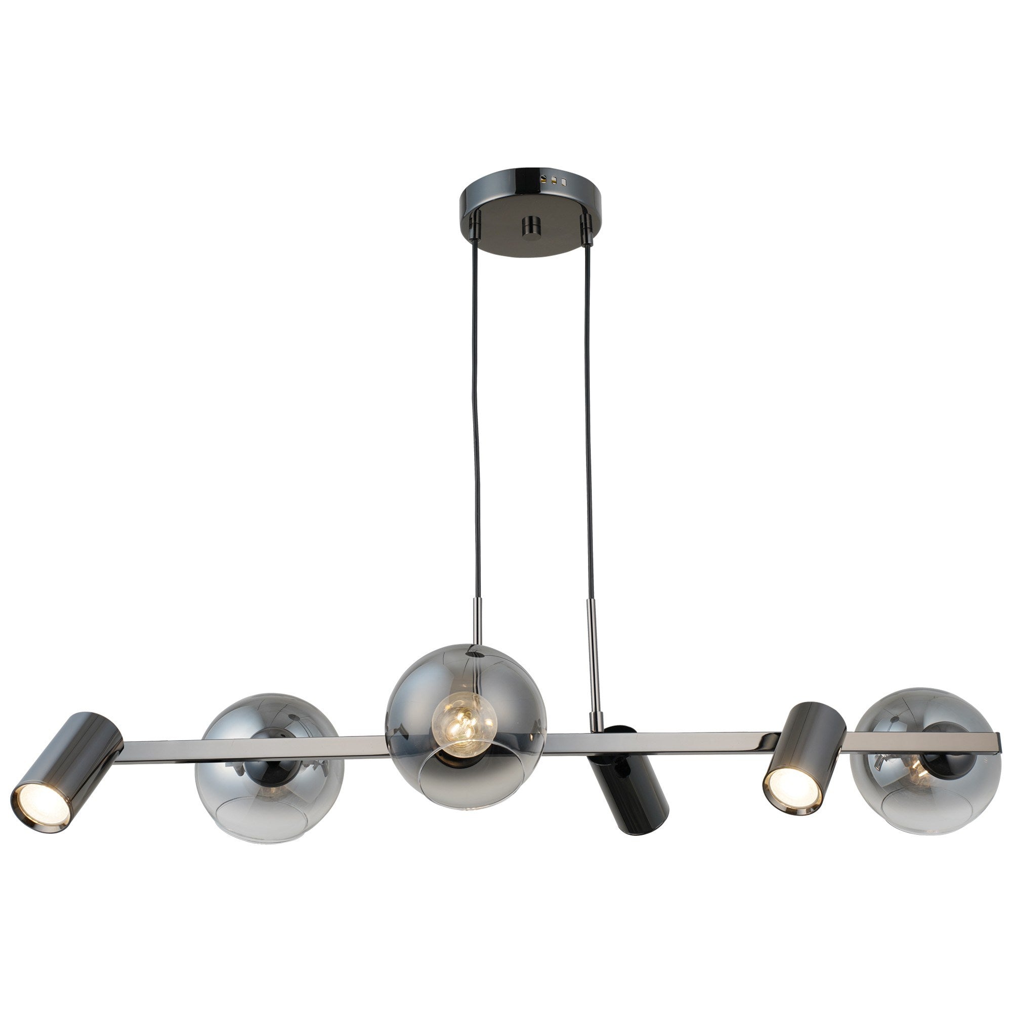 Candeeiro de Teto – 30-110 cm – Laca Antiga – Metal e vidro