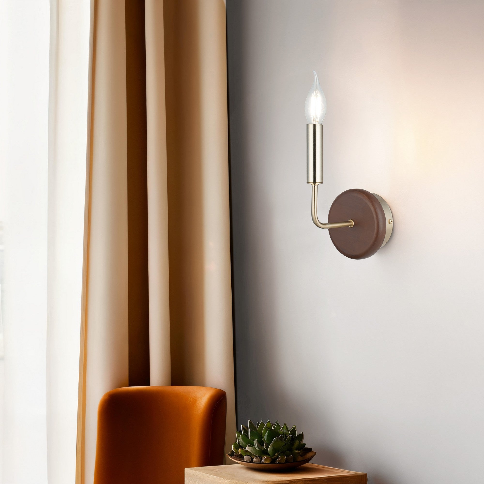 Candeeiro de Parede – Ø10 cm – Cor Laca Antiga – Metal