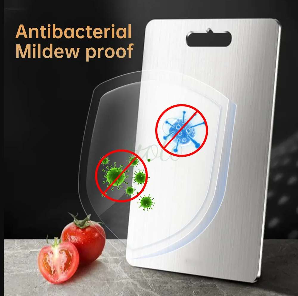 Tábua de corte – 15 x 25 cm – Prata – Aço Inoxidável