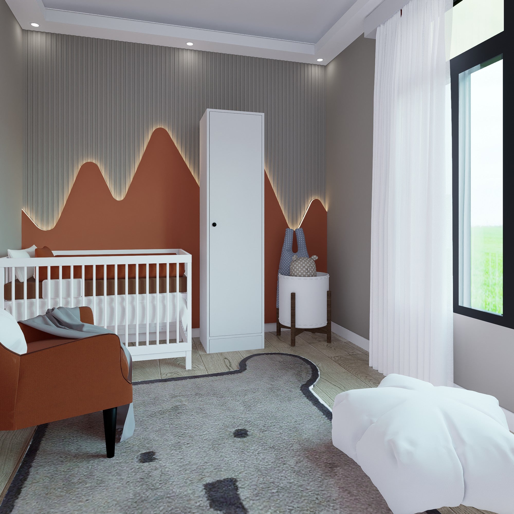 Guarda-roupa – 45cm x 182cm x 53cm – Branco mate – Painel de partículas revestido a melamina
