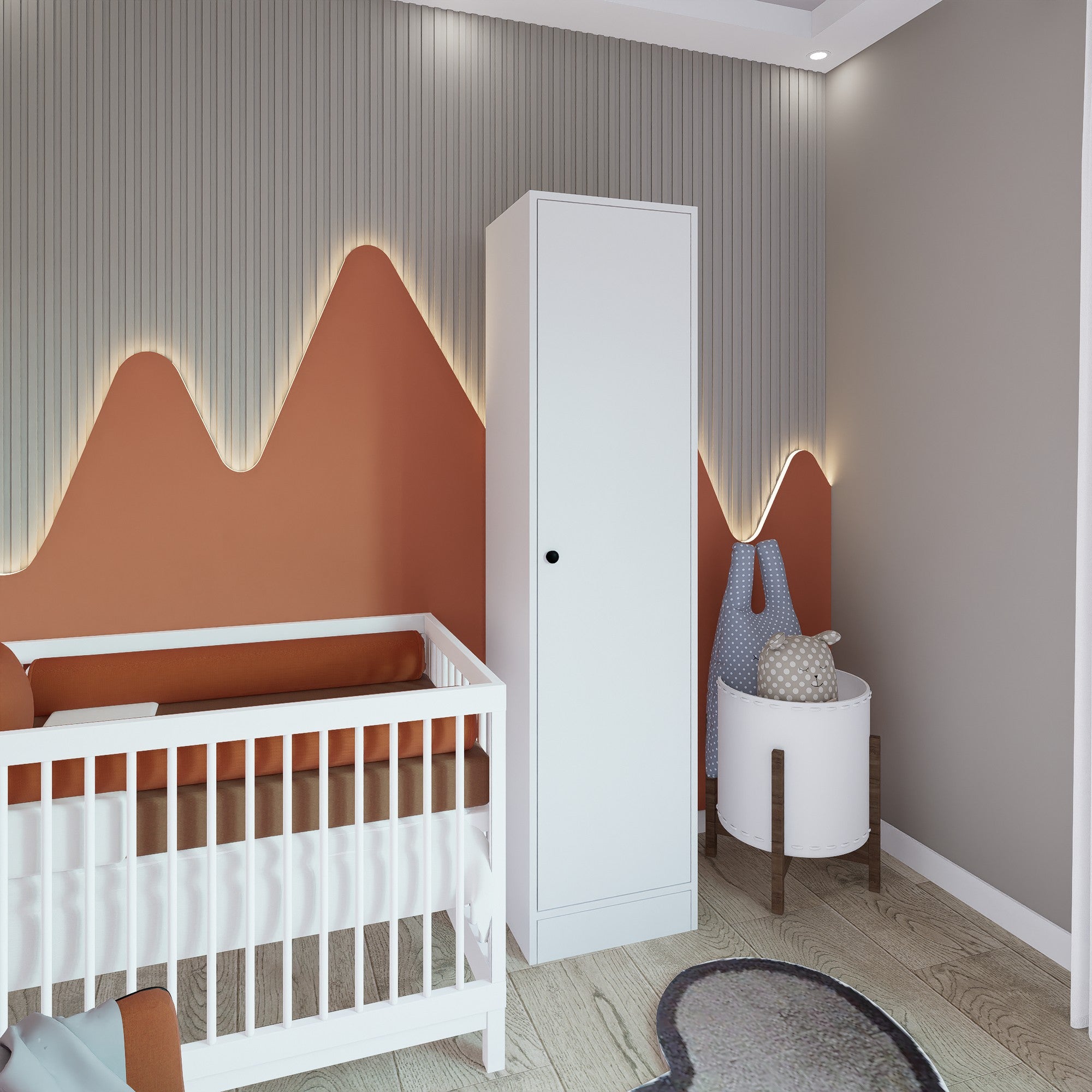 Guarda-roupa – 45cm x 182cm x 53cm – Branco mate – Painel de partículas revestido a melamina