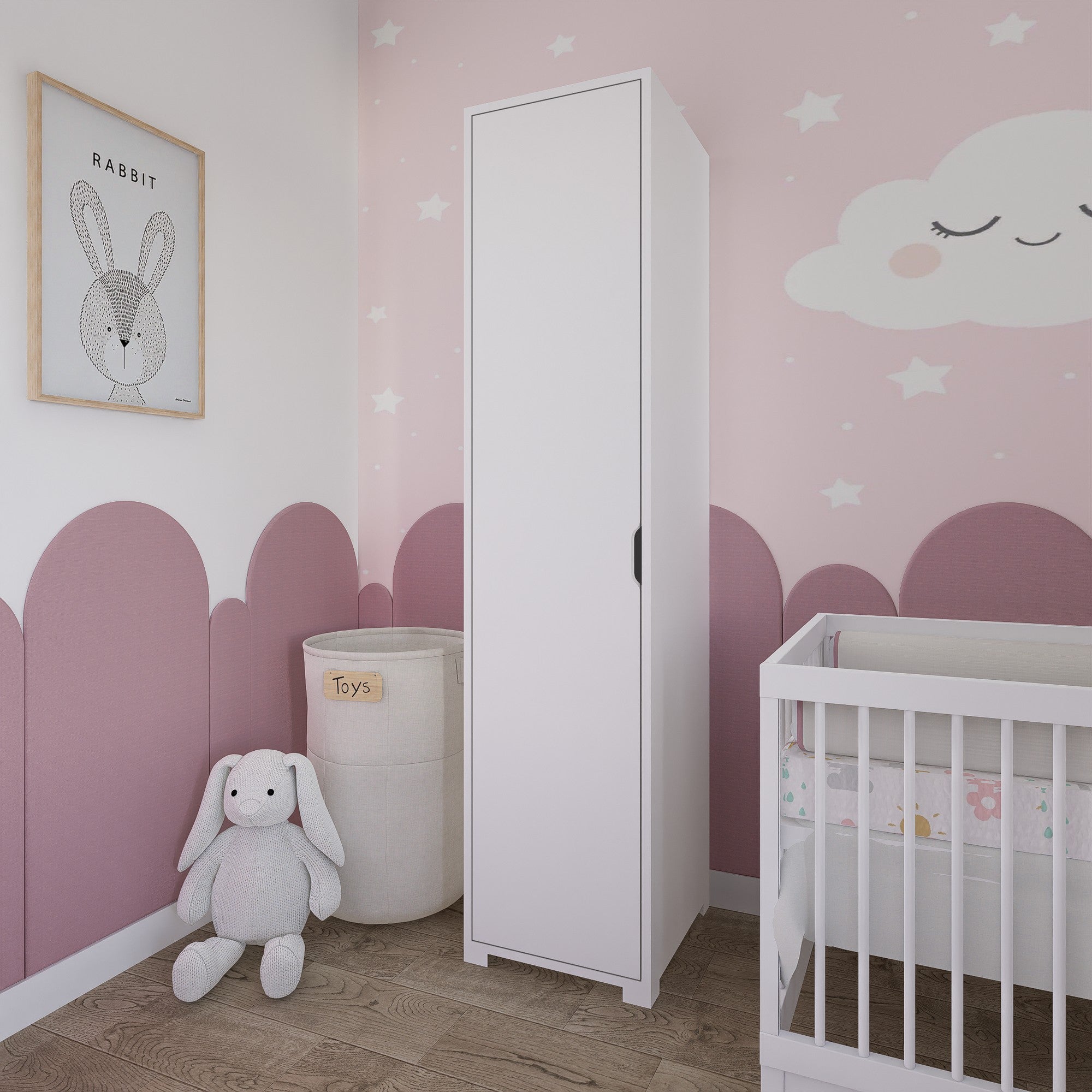 Guarda-roupa – 40 cm x 183 cm x 45-53 cm – Branco mate – Painel de partículas